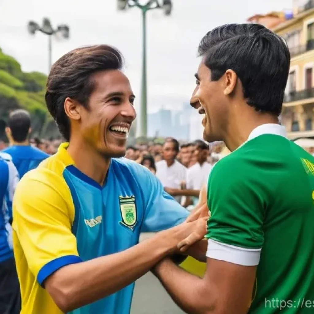 브라질과 아르헨티나 관계 - **Prompt:** "A vibrant illustration depicting the spirited friendly rivalry and deep cultural exchan...