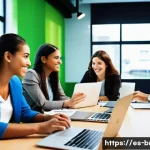 Home 14 브라질에서 사업 시작하기 - **Prompt 1: "Brazilian Tech Innovation Hub"**
A vibrant and modern co-working space or a tech in...