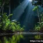 Home 19 아마존 정글 투어 - **Prompt: Amazon Night Safari Spectacle**
"A thrilling night scene deep within the Amazon rainfo...